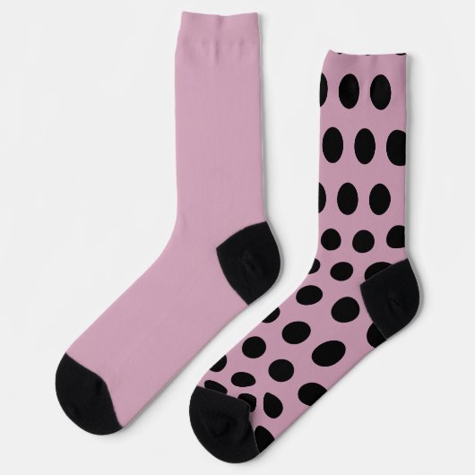 Polka Dot Mismatch Socks (rosa & schwarz) Socken (Linkes Detail)