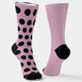 Polka Dot Mismatch Socks (rosa & schwarz) Socken (Gewinkelt)