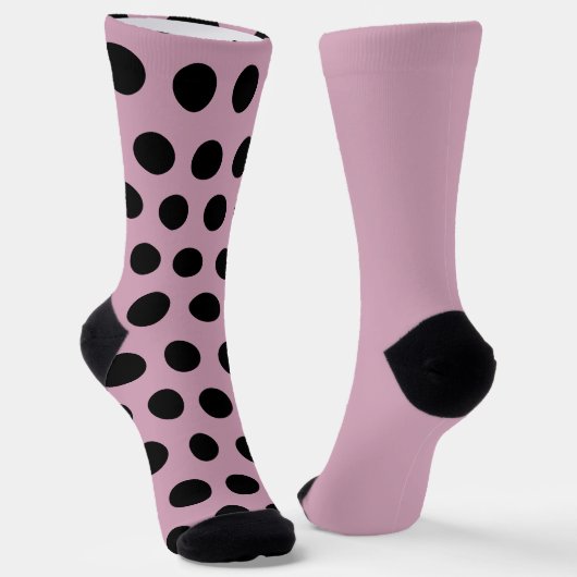 Polka Dot Mismatch Socks (rosa & schwarz) Socken (Gewinkelt)