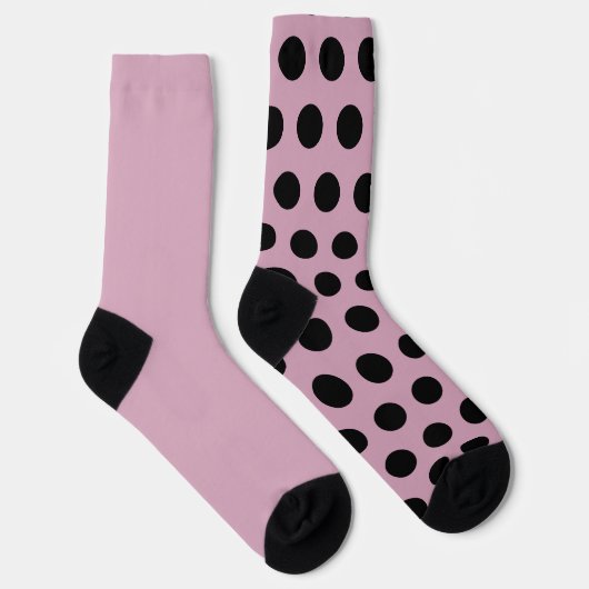 Polka Dot Mismatch Socks (rosa & schwarz) Socken (Rechts)
