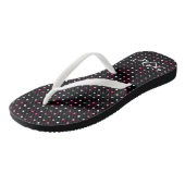 Polka Dot Mit Monogramm Flip Flops Badesandalen (Schrägansicht)