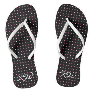 Polka Dot Mit Monogramm Flip Flops Badesandalen