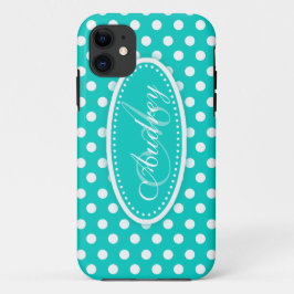 Polka dot mit Namen aquamariner Wasserhyphon-Gehäu Case-Mate iPhone Hülle