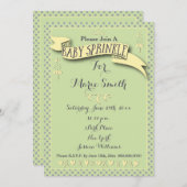 Polka-Dot mit Ribbon-Babysprinke Einladung (Vorne/Hinten)