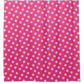 Polka Dot mit rosa Hintergrund Duschvorhang (Vorderseite)