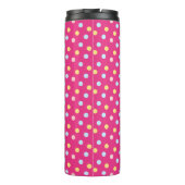 Polka Dot mit rosa Hintergrund Thermosbecher (Rückseite)