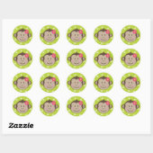 Polka Dot Monkey Goodie Bag Stickers (Blatt)