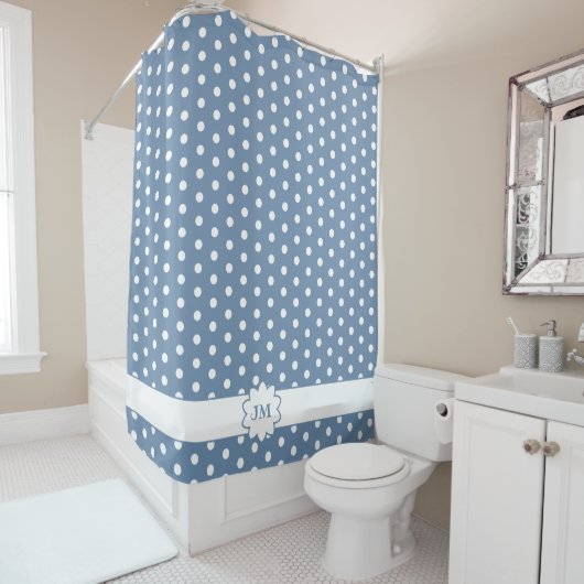 Polka Dot Monogram Duschvorhang (Beispiel)