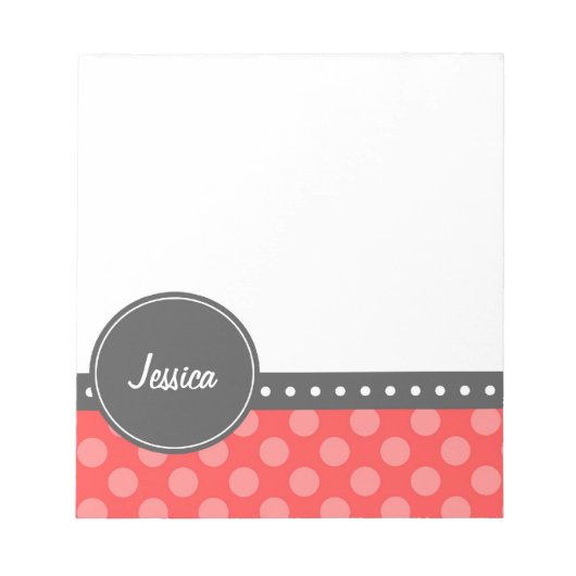 Polka Dot Monogram Notizblock (Vorderseite)