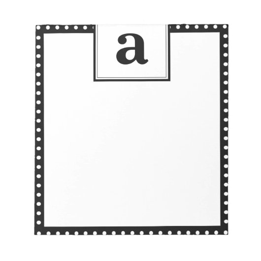 Polka Dot Monogram Notizblock (Vorderseite)