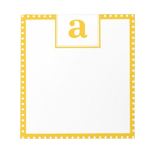 Polka Dot Monogram Notizblock (Vorderseite)