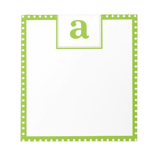 Polka Dot Monogram Notizblock (Vorderseite)