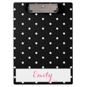 Polka-Dot-Monogramm-Zwischenablage Klemmbrett (Vorderseite)