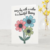 Polka Dot Mother Blessing Card Karte (Gelbe Blume)