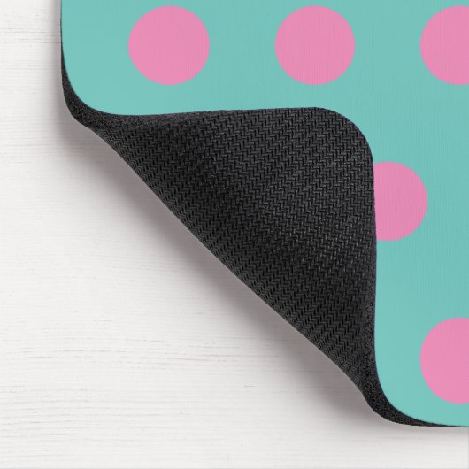 Polka Dot Mouse Pad (Aqua & Pink) Mousepad (Ecke)