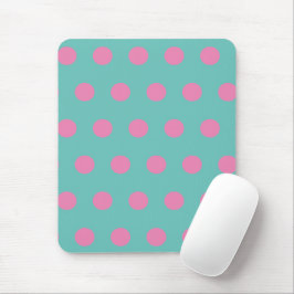 Polka Dot Mouse Pad (Aqua & Pink) Mousepad
