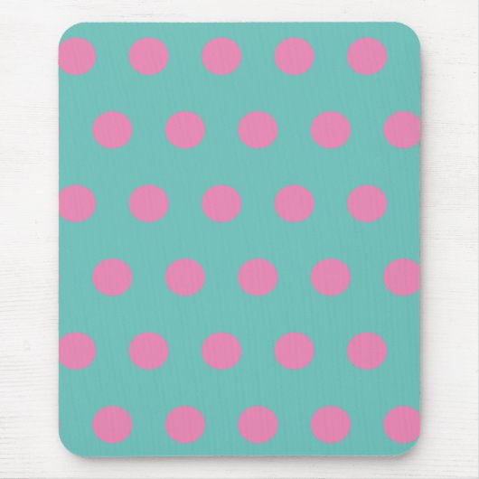 Polka Dot Mouse Pad (Aqua & Pink) Mousepad (Vorne)
