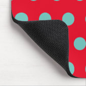 Polka Dot Mouse Pad (Red & Aqua) Mousepad (Ecke)