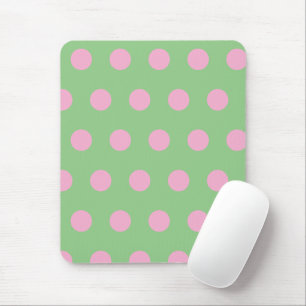 Polka Dot Mouse Pad (Sage Green & Pastel Pink) Mousepad