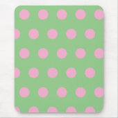 Polka Dot Mouse Pad (Sage Green & Pastel Pink) Mousepad (Vorne)