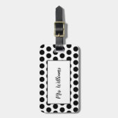 Polka Dot Mrs. Luggage Tag Gepäckanhänger (Vorderseite vertikal)