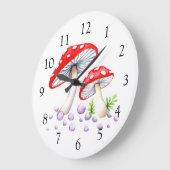 Polka Dot Mushrooms Große Wanduhr (Winkel)
