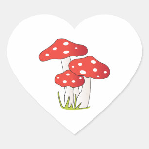 Polka Dot Mushrooms Herz-Aufkleber
