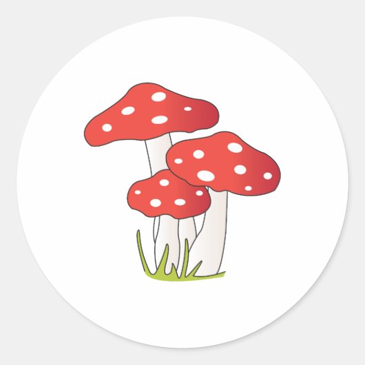 Polka Dot Mushrooms Runder Aufkleber (Vorderseite)