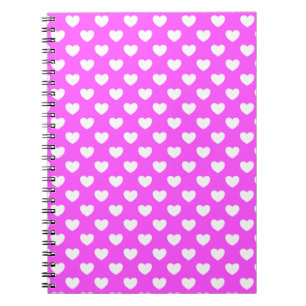 Polka-Dot-Muster für Girly Pink und White Heart Notizblock