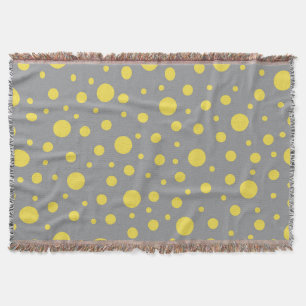 Polka Dot Muster Gelb Grau Decke