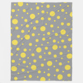Polka Dot Muster Gelb Grau Fleecedecke (Vorderseite)