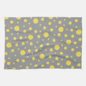 Polka Dot Muster Gelb Grau Geschirrtuch (Horizontal)