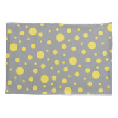 Polka Dot Muster Gelb Grau Kissenbezug (Rückseite)