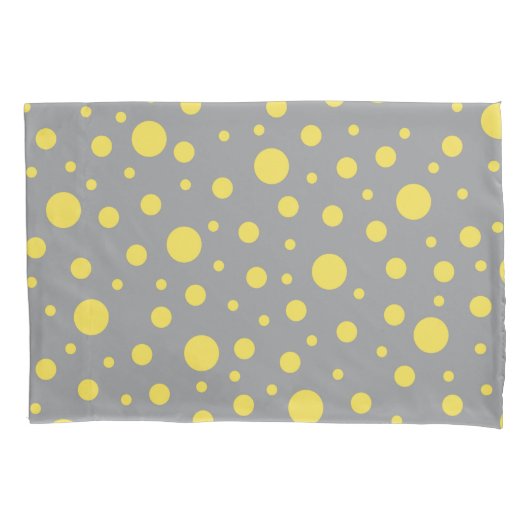Polka Dot Muster Gelb Grau Kissenbezug (Vorderseite)
