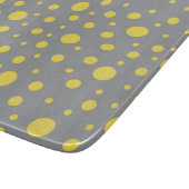 Polka Dot Muster Gelb Grau Schneidebrett (Ecke)