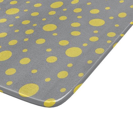 Polka Dot Muster Gelb Grau Schneidebrett (Ecke)