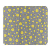 Polka Dot Muster Gelb Grau Schneidebrett (Vorderseite)