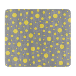 Polka Dot Muster Gelb Grau Schneidebrett