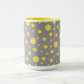 Polka Dot Muster Gelb Grau Tasse (Zentrum)