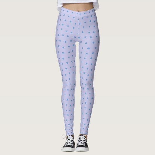 Polka Dot Muster in Periwinkle und Lilac Leggings (Vorderseite)