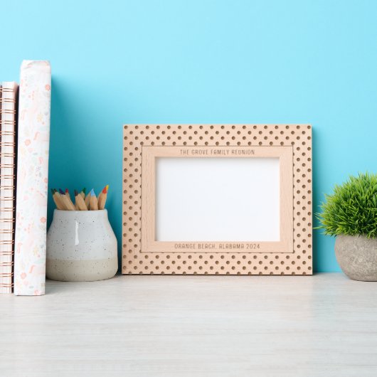 Polka Dot Muster mit benutzerdefiniertem Text Geätzte Rahmen (Vorderseite)