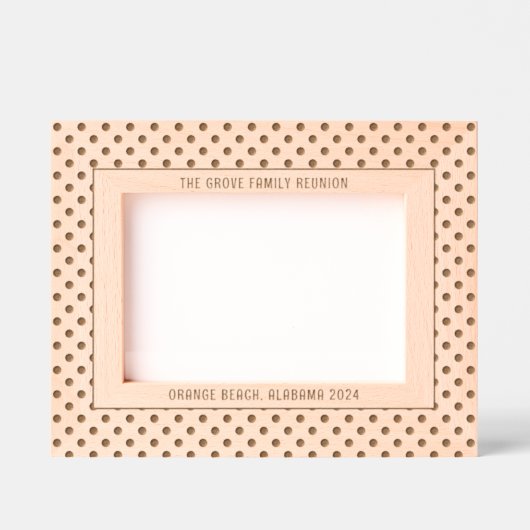 Polka Dot Muster mit benutzerdefiniertem Text Geätzte Rahmen (Vorderseite)