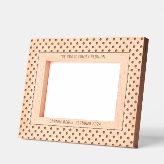 Polka Dot Muster mit benutzerdefiniertem Text Geätzte Rahmen (Links)