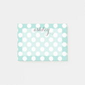 Polka Dot Muster mit Individuelle Name Post-it Klebezettel (Vorderseite)