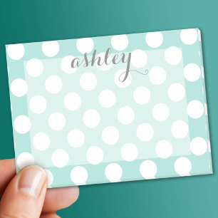 Polka Dot Muster mit Individuelle Name Post-it Klebezettel