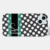 Polka Dot Muster mit Monogramm Case-Mate iPhone Hülle (Rückseite (Horizontal))