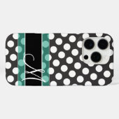 Polka Dot Muster mit Monogramm Case-Mate iPhone Hülle (Rückseite (Horizontal))