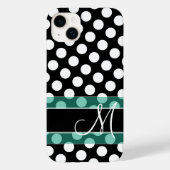 Polka Dot Muster mit Monogramm Case-Mate iPhone Hülle (Rückseite)
