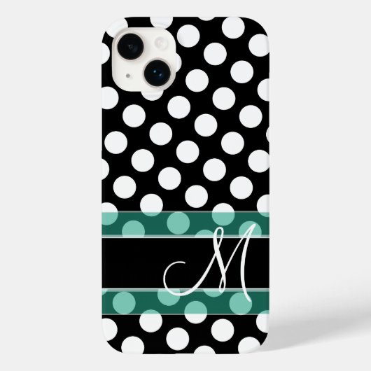 Polka Dot Muster mit Monogramm Case-Mate iPhone Hülle (Rückseite)