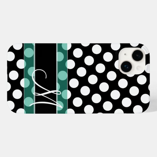 Polka Dot Muster mit Monogramm Case-Mate iPhone Hülle (Rückseite (Horizontal))